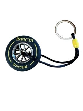 Formula 1 NEW Invicta Black and Yellow Racing Tire Keyring